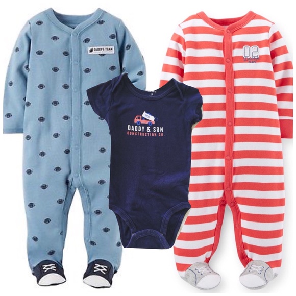 Carter/'s Baby Boys 3 Pc Sleeper Bodysuit /& Pants Sleep /& Play Set NWT 6 Months